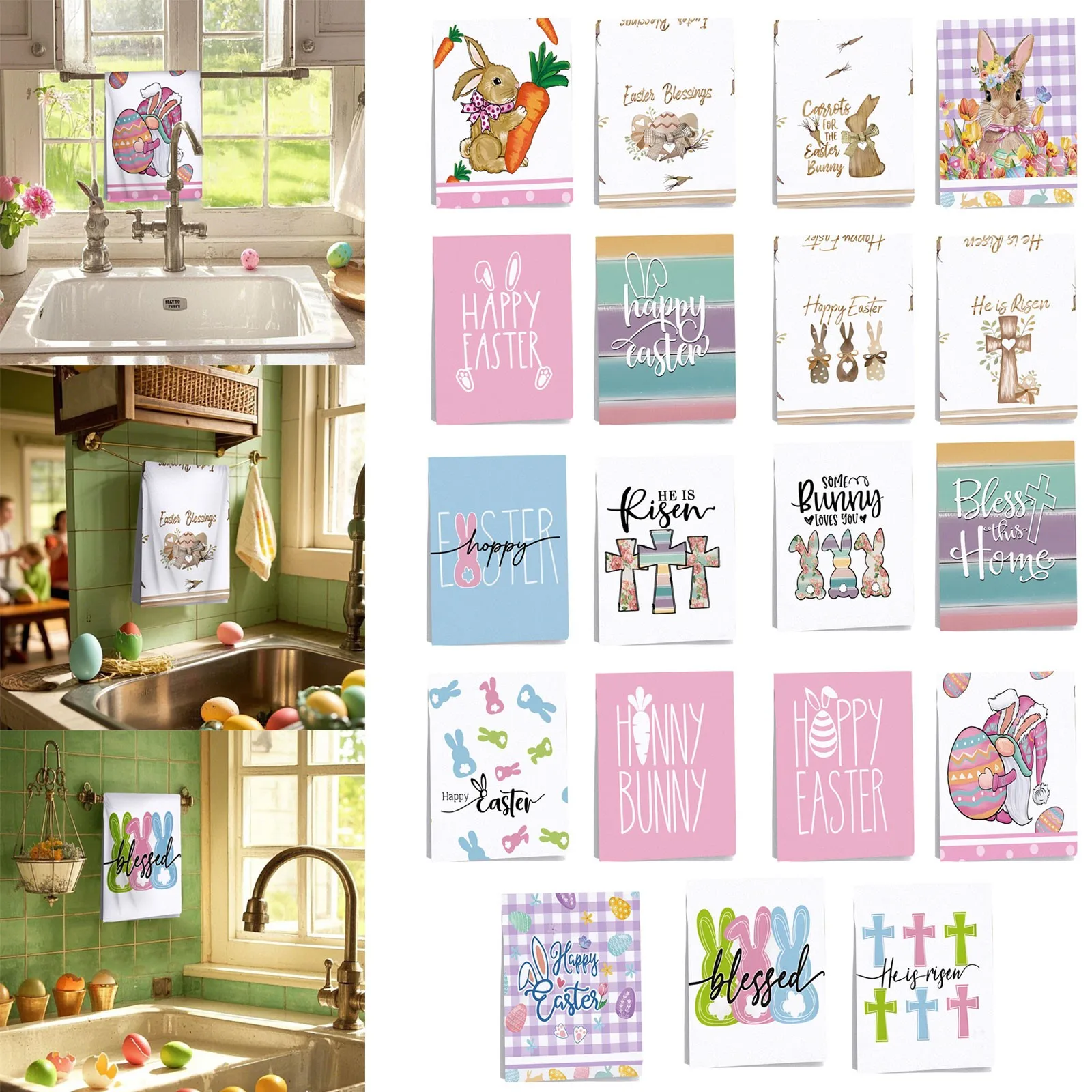 Colorful Towels Dishtowel Easter Kitchen Decorations Dishtowels Microfiber Home Wipe Tablecloth Daily Life Necessory Supplies