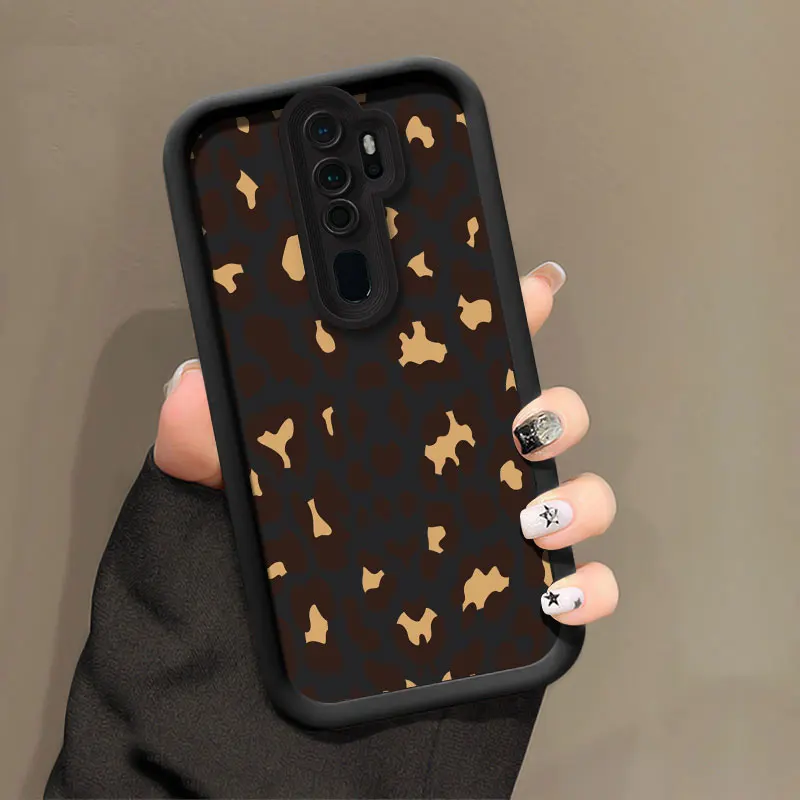 Leopard Print Shockproof Silicone Phone Case with Camera Lens Protection