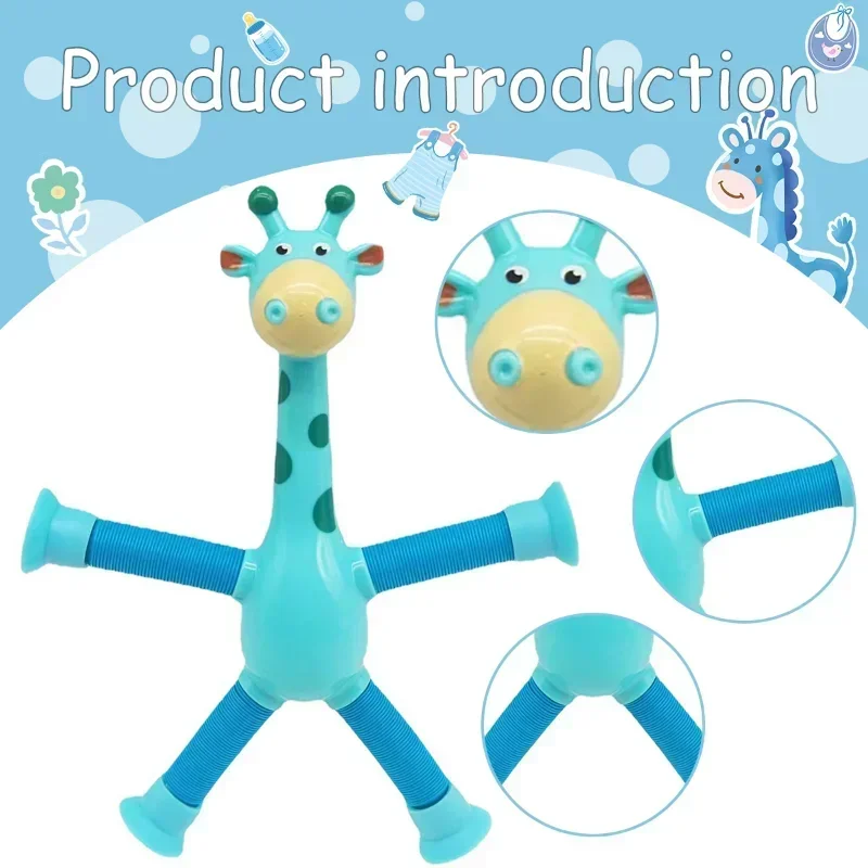 Sensory Fidget Toy Giraffe Pop Tubes for Kid Adult Party