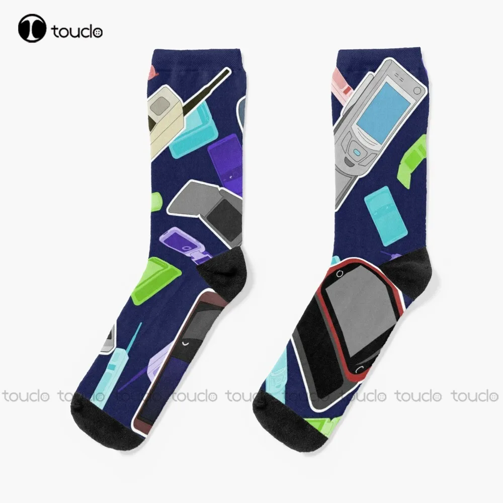 

A History Of Cell Phones Socks For Men Christmas Gift Unisex Adult Teen Youth Socks Custom 360° Digital Print Women Men