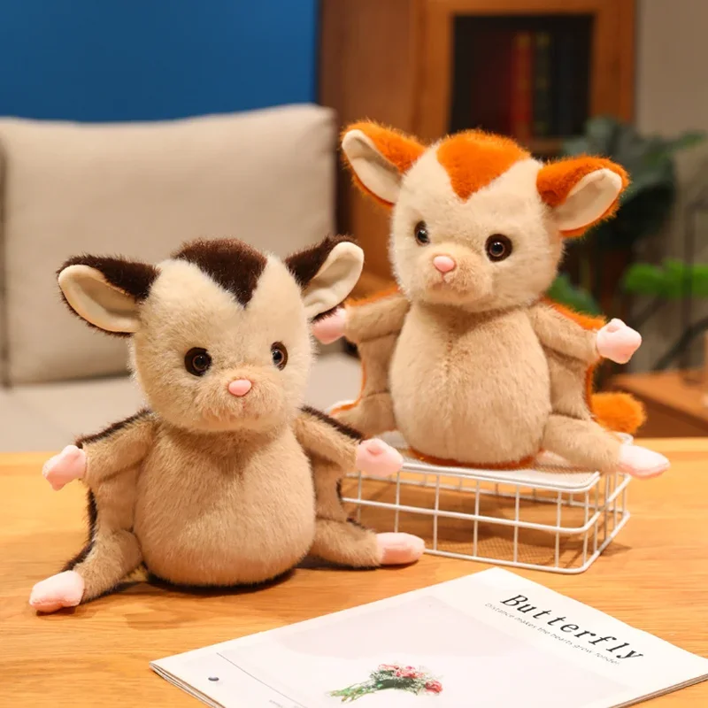 Hot 25cm Cute Sugar Glider Plush Toy Soft Flying Squirrel Kawaii Room Decor Cartoon Party Prop Funny Gift