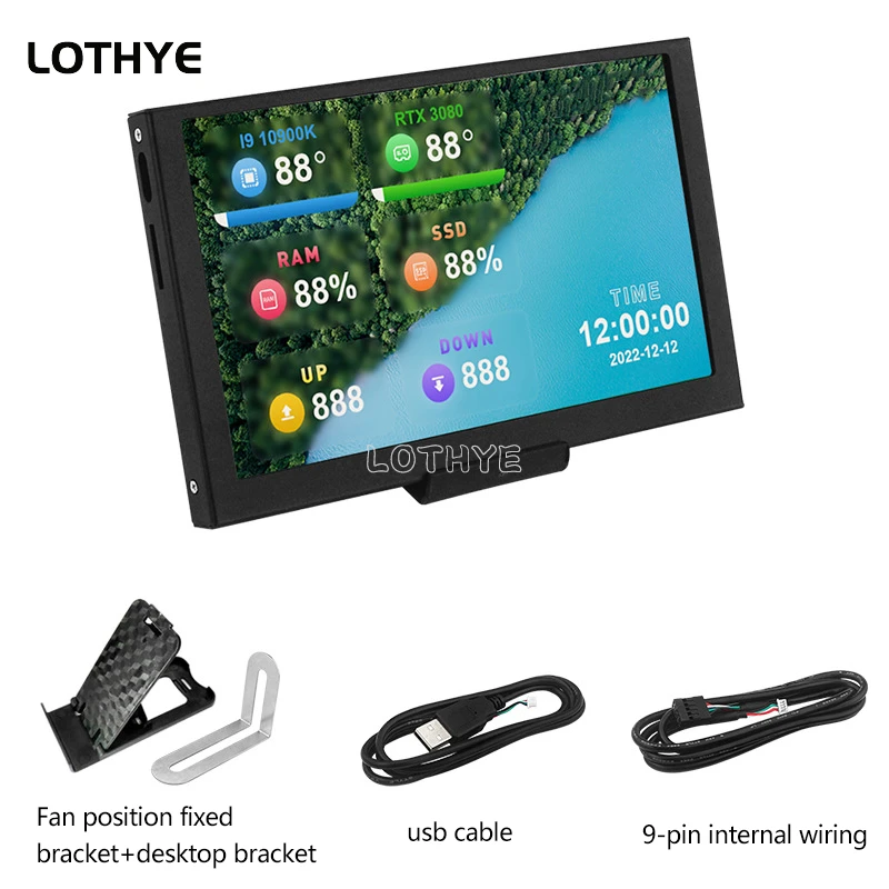 

IPS 5 Inch Mini Computer Chassis Secondary Screen LCD Intelligent Monitor 800*480 Aluminum Alloy TYPE-C PH Port Freely AIDA64