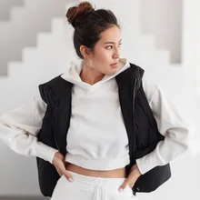 

Ladies Casual Vest Jacket Hooded Autumn and Winter Fashion Trend Down Jacket Vest Lightweight Slim Down Jacket