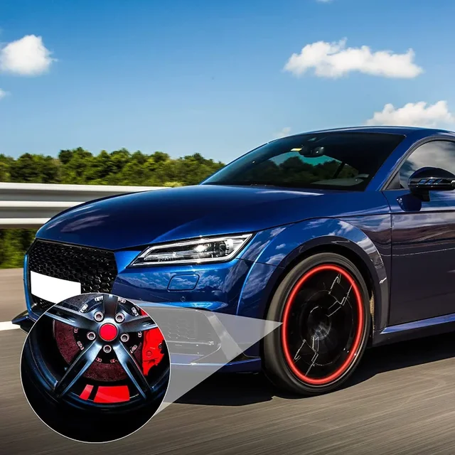1/4pcs Car Sticker Reflective Car Wheel Rim Vinyl Warning Sticker Mark Stripe Racing Wheel Hub Decals for Decorative Car Sticker 2