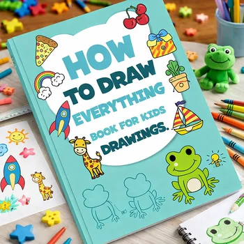 Libri da disegno per bambini Passo dopo passo Impara a disegnare tutto Tutorial facile Regalo creativo Set artistico per bambini