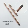 3D Acrylic Nail Art Brush Luxury Full Rose Gold Metal Handle Striping Detailer Pen UV Gel Nail Brushes Tool 6