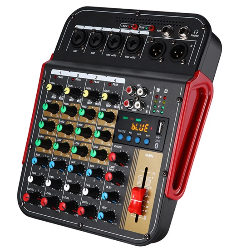 FX-4U Professional 4-Channel USB Jack Portable Audio Sound Mixer Bluetooth Mixer-US Plug | Электроника