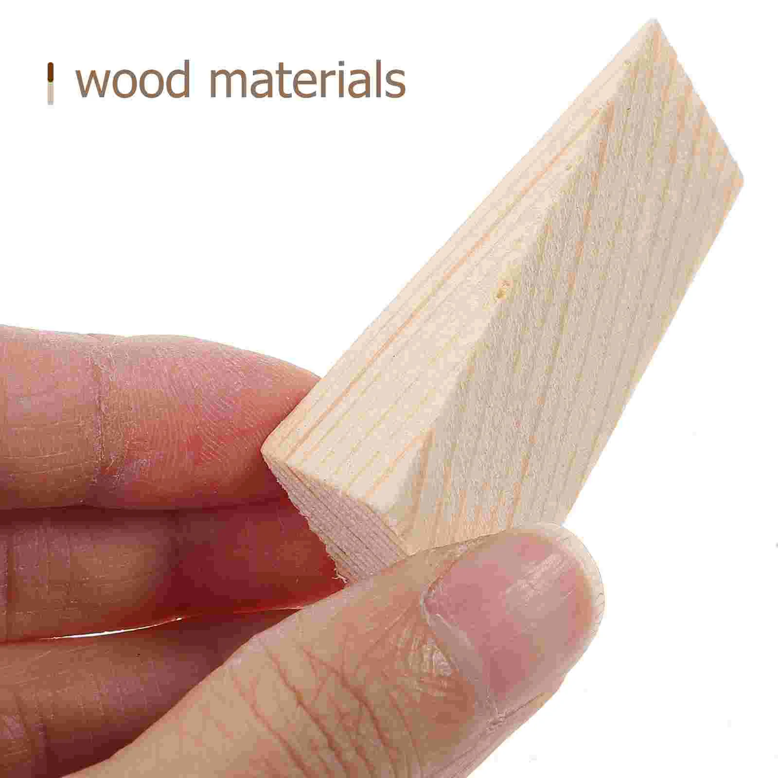 5Pcs Wooden Door Stopper Sturdy Triangular Wedges Heavy Duty Finger Protector Door Holder Non Slip Stops Hardware Home
