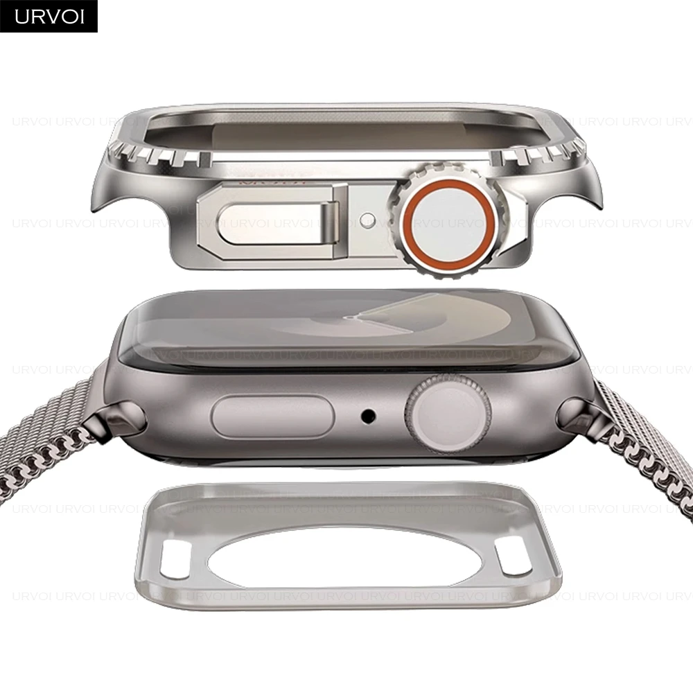 URVOI Black Metal Hard Bumper Case
