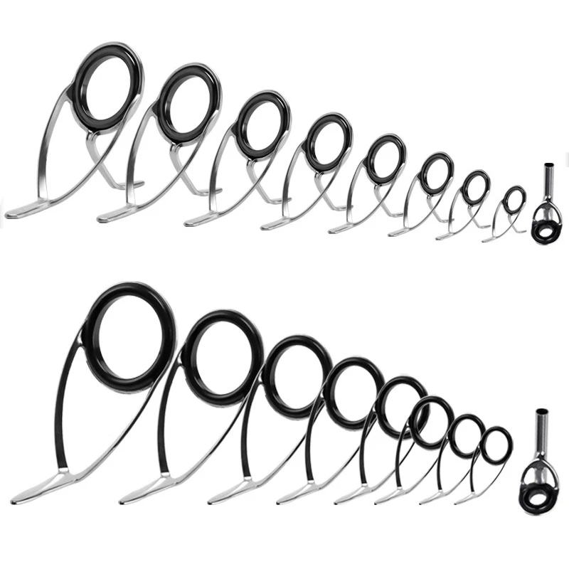 9PcsFishingRodGuidesRingRepairKitCeramicRingSpinningCastingPoleEyesRebuilding