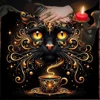Gold Witchcraft Cat Altar Cloth Tarot Tablecloth For Spread Tarot Reading Cover Starry Sky Divination Tarot Mat Altar Decor Pad 5
