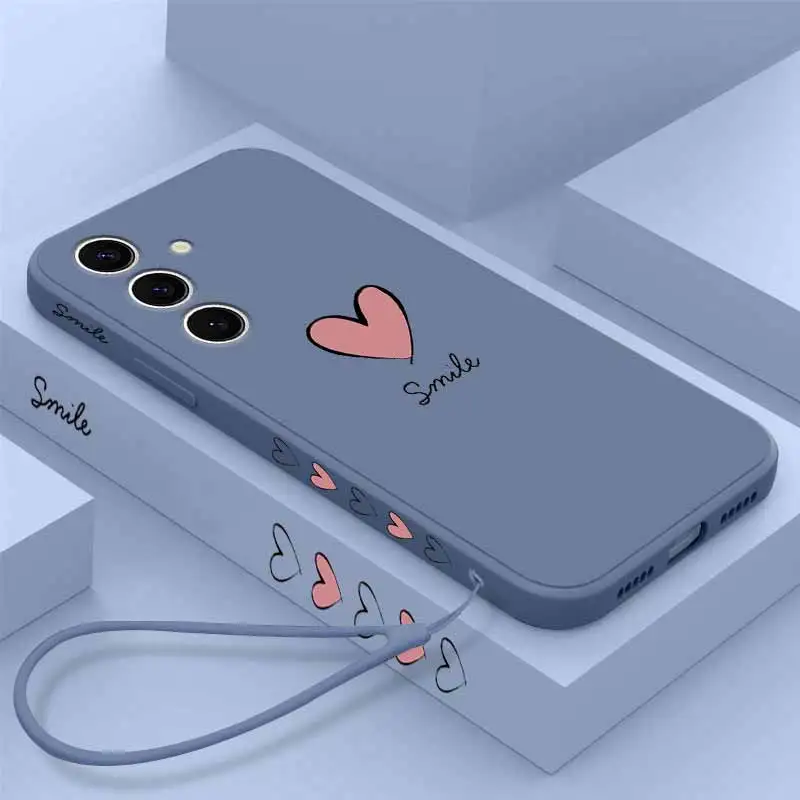 Elegant Liquid Lanyard Silicone Phone Case - Simple Love Collection