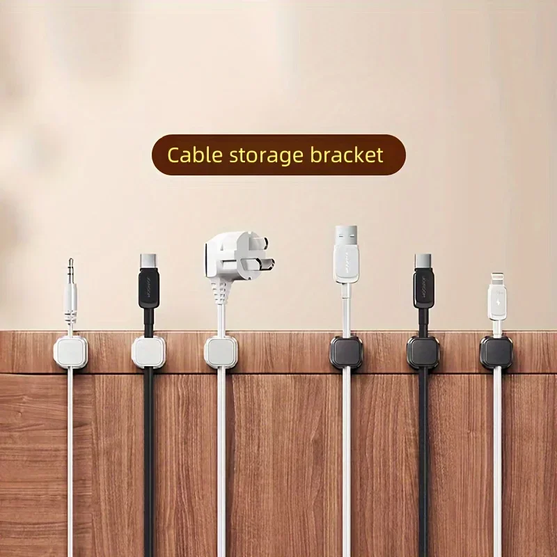 6pcs Magnetic Cable Organizer Holder Desktop Hidden Cord Clips Reusable Wire Storage Gadgets for Home Office Cables Management