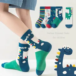 1-12Years Children's Socks Autumn And winter Cartoon Dinosaur Breathable And Sweat Absorbing Cotton Socks For Boys And Girls