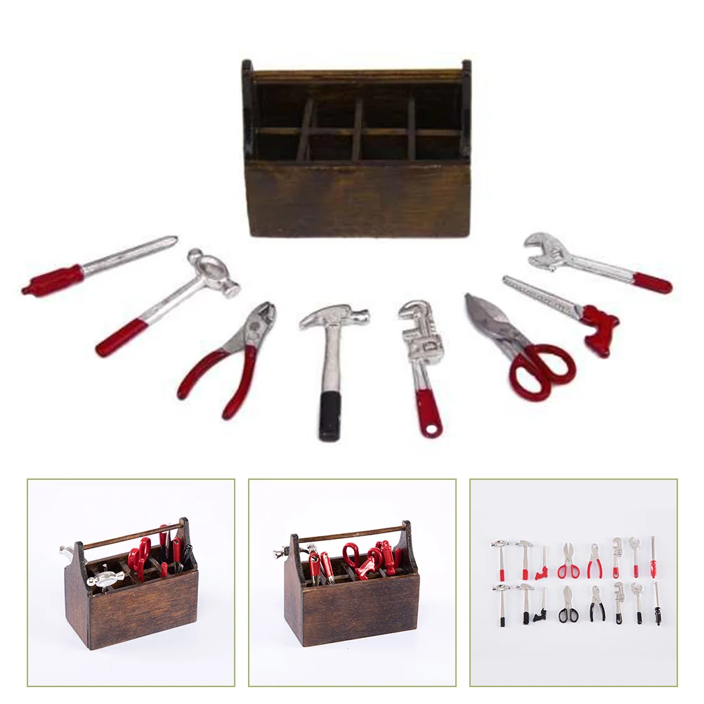 

Mini Tool Box Toolbox House Kit Tiny Decor Miniature Case Furniture Repair Stuff Alloy Child Tools