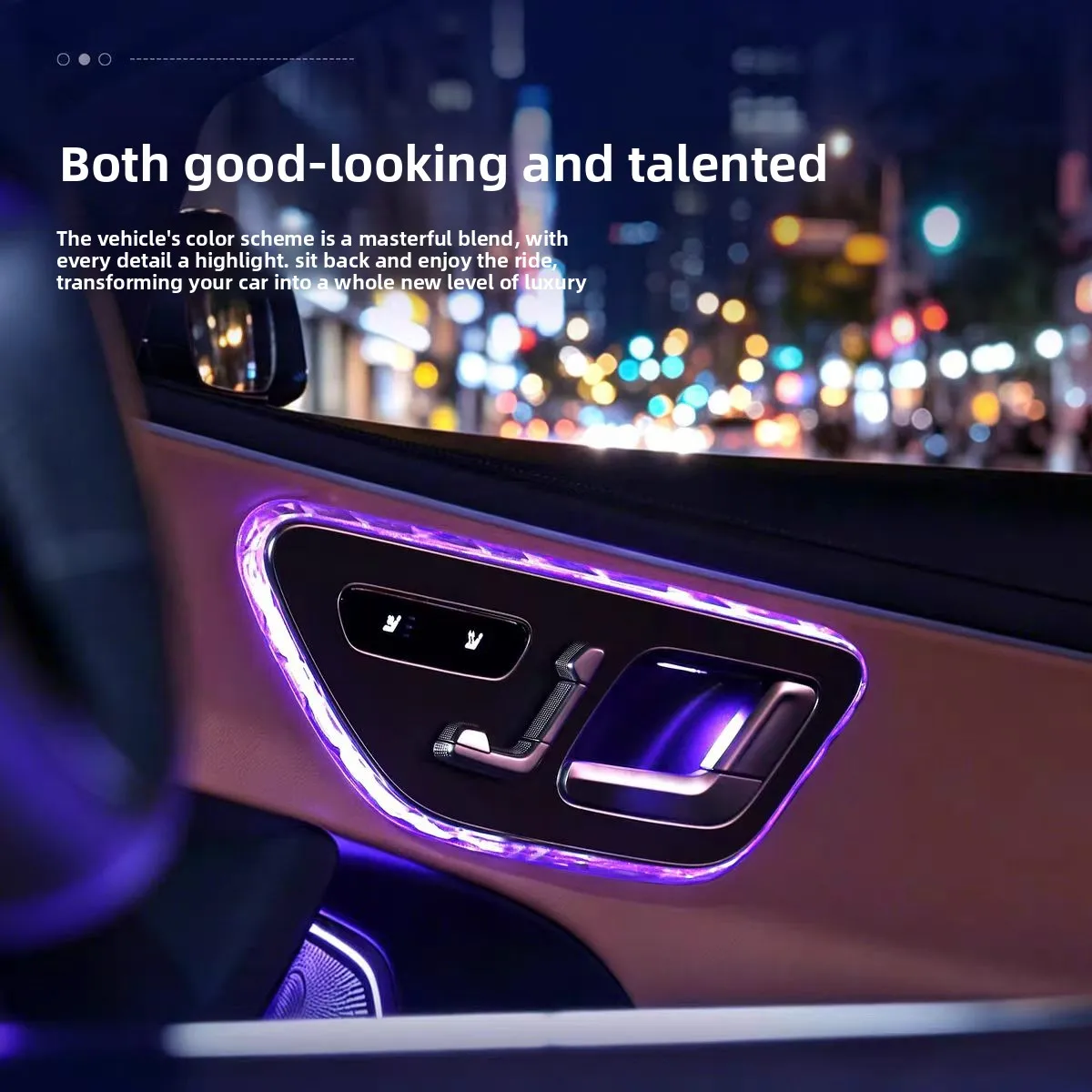 크리스탈 질감 도어 프레임 및 독서등 프레임 커버 스티커 벤츠 C GLC E 클래스 W206 X254 W214 2/5개에 적합