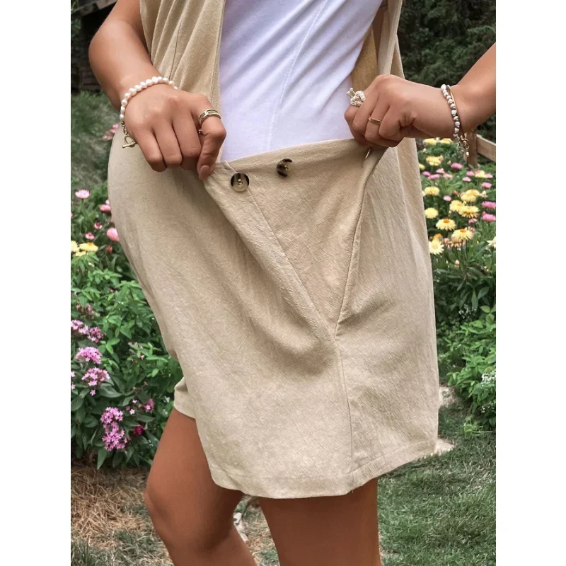 Maternity Jumpsuits Knee-length Plus Size Pregnant Woman Rompers Pregnancy Overalls Cotton Clothes Summer Fashion New