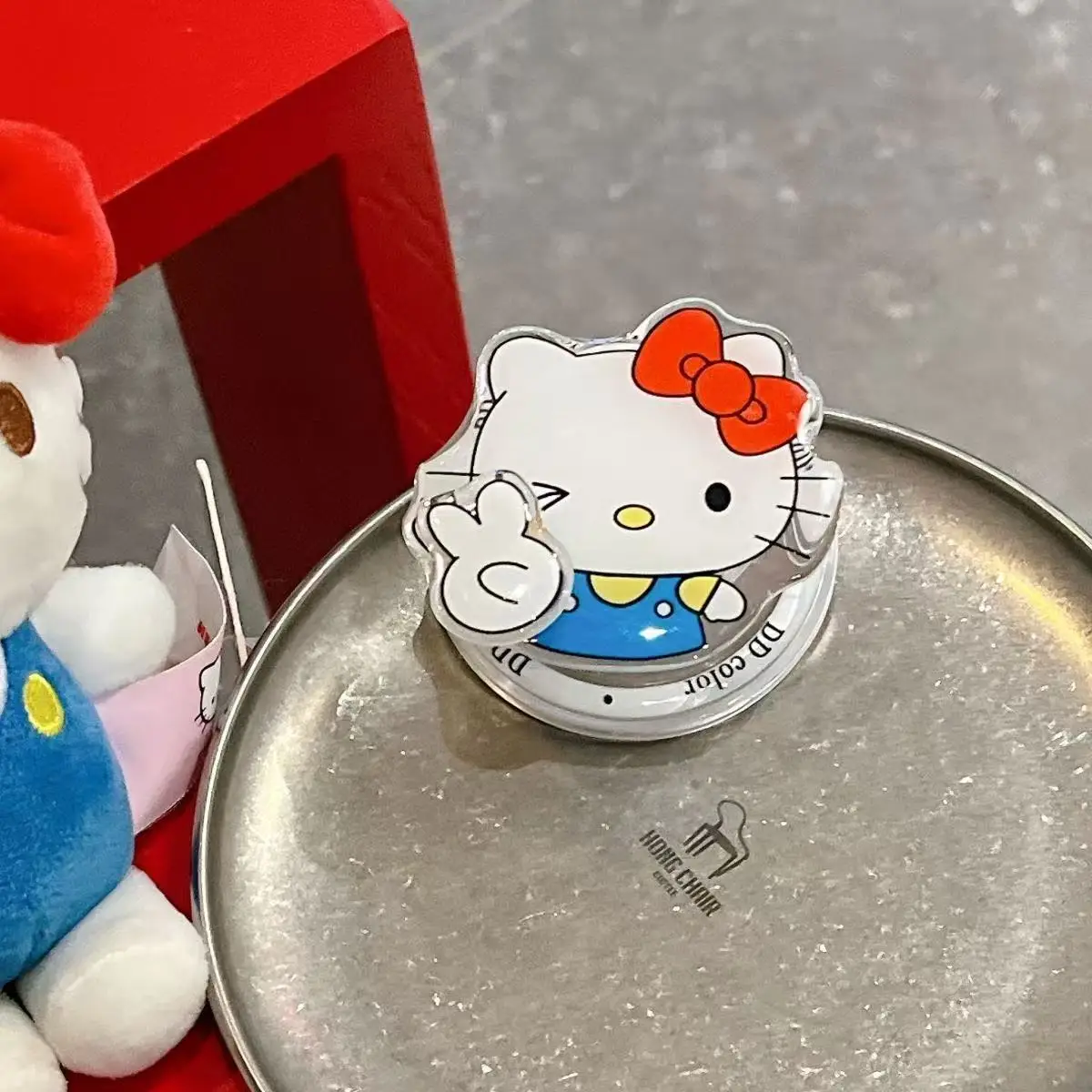 Sanrio Hello Kitty Rotate For Magsafe Magnetic Phone Grip Tok Griptok Stand For iPhone Foldable Wireless Charging Case Holder