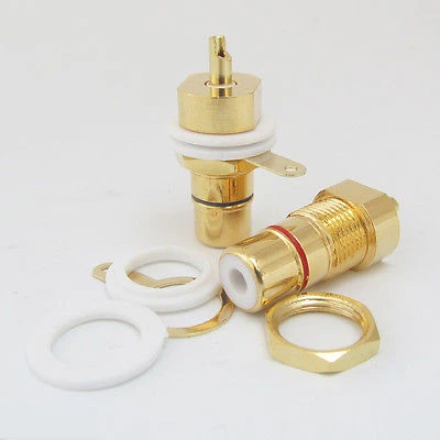 

CMC Gold Plated Copper RCA Female Phono Jack Panel Mount Chassis Connector