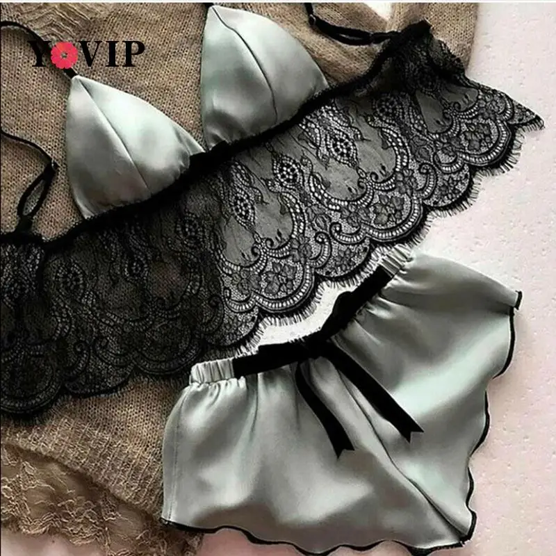 

Porno Sexy Underwear Plus Size Sexy Lingerie Women Erotic Lingerie Pajamas Crop Tops Bra+Shorts Sets Sexy Costumes