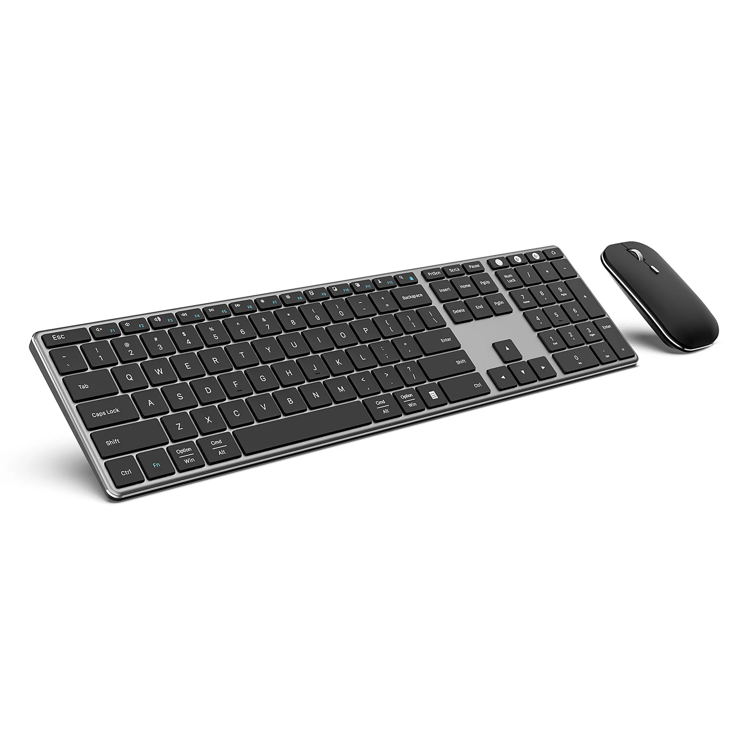 Jelly Comb Rechargeable Bluetooth Keyboard And Mouse Full Size Ultra Thin 2.4g Wireless