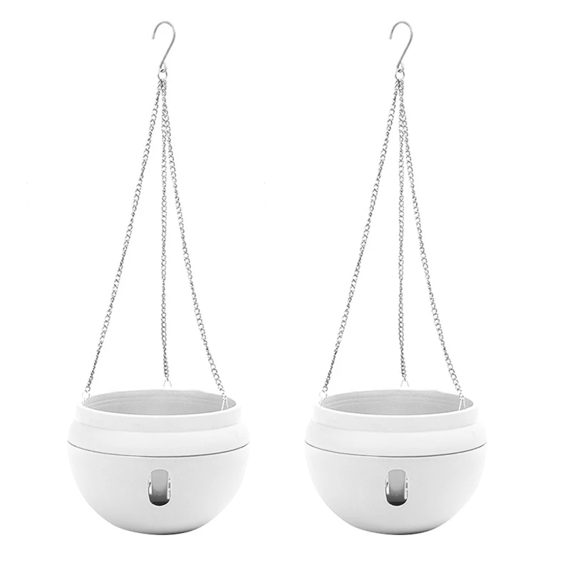T4U 21.5CM Resina Cestini per Appendere a Parete Set di 2, Fioriera Vasi Cesti da Parete Plastica Cesto Appeso Vaso per Casa e Giardino Veranda Finestra Decorazione Interni ed Esterni Nozze Davanzale