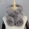 2025 Winter New Arrival Knitted Women Real Fox Fur Scarf Fluffy Warm Winter Natural Fur Scarves Female Fashion Short Neck Warmer 1