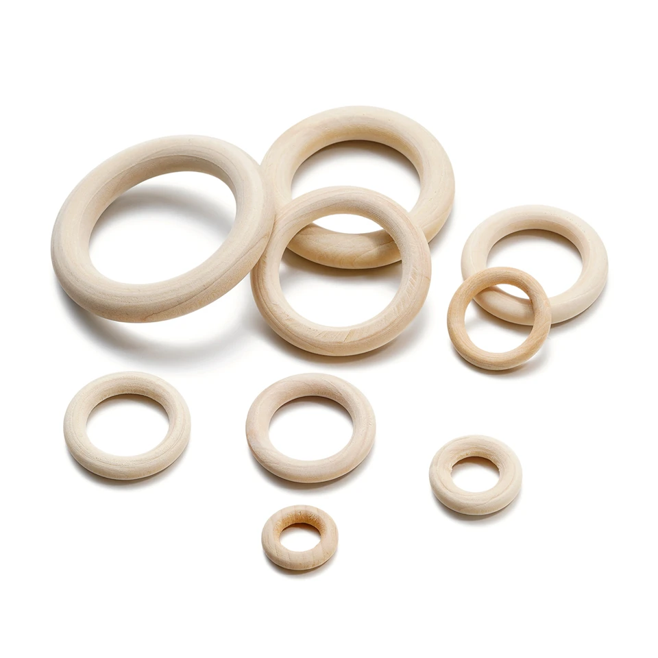 Suiwotin 30 anelli in legno naturale da 70 mm, cerchi in legno massiccio non finiti, anelli in legno liscio per artigianato, creazione di gioielli, connettori per ciondoli fai da te