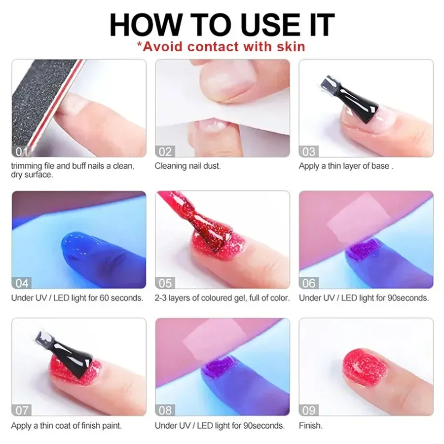 Gel Nail Polish 30ml Multi-Use Top Base Gel Polish Vernis Semi Nail Art Design UV LED Lamp Lacquer