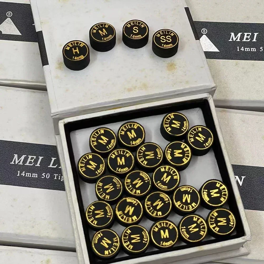 1PC H/M/S/SS 14mm Japan Standard Pool Cue Tip Billiard Pigskin Cue Stick Tip 9 Layers Snooker Billiard Accessories