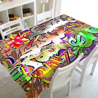 Nappe Murale Abstraite Effet Vieilli Graffiti pour Fête, Rectangulaire ou Carrée, Motif Briques Pulvérisées, Décoration Maison, Cadeau 2