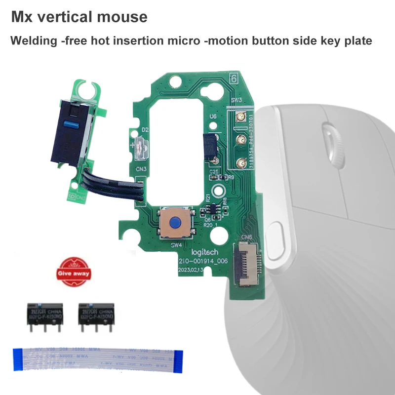 Repair Accessories for Logitech MX Vertical Mouse Welding-Free Hot-Swappable Macro-Button Motherboard Side Button Small Board wnb 100g uv photosensitive curable solder mask ink prevent corrosive arcing bga pcb smd circuit board repair welding paint oil