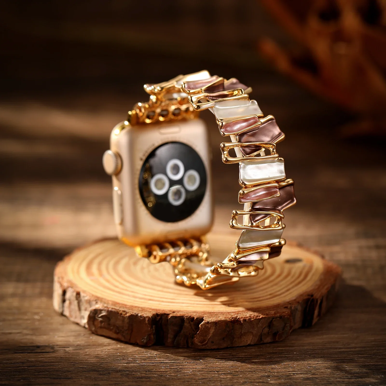 Irregular Geometry Elastic Metal Watch Strap Bracelet
