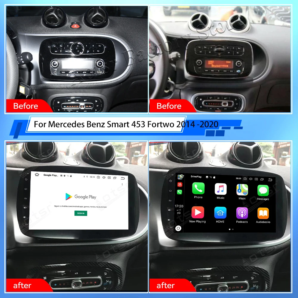 Per Mercedes Benz Smart 453 Fortwo 2014 2015 2016 -2020 Android Autoradio Schermo Tesla Ricevitore Stereo 2Din Autoradio Multimedia