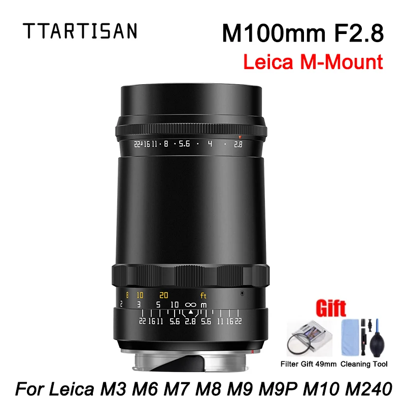 

TTArtisan M100mm f2.8 Bubble Bokeh Camera Lens Full Frame Large Aperture For Leica M-Mount Cameras M3 M6 M7 M8 M9 M9P M10 M240