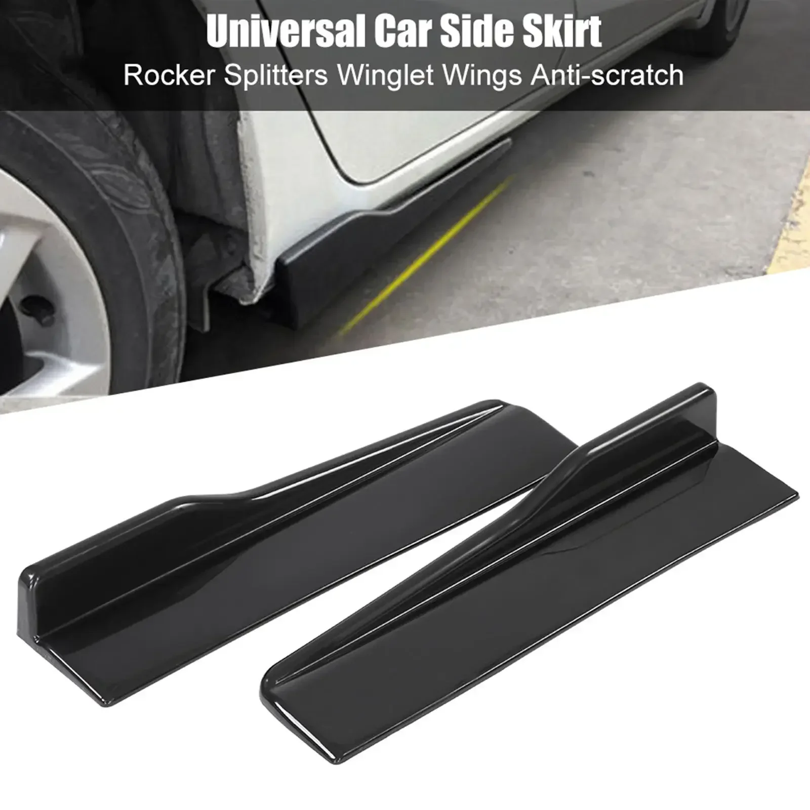 Комплект боковых юбок, универсальные разветвители для широкого кузова автомобиля, 45 см, модифицированные кулиски, качающиеся крылья от царапин, бампер, 2 шт.