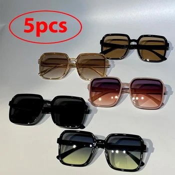 5 pçs a combinação de óculos quadrado grande quadro casual moda óculos de sol 2024 novo cross-border rua tiro unisex óculos de sol 1
