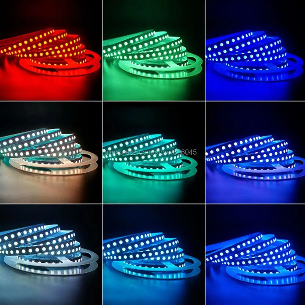 DC 12V 24V Flexible RGB LED Strip Light 5050 SMD 30/60/96/120LEDs/M IP20 IP65 Waterproof 8mm 10mm PCB LED Tape ED Strips Light