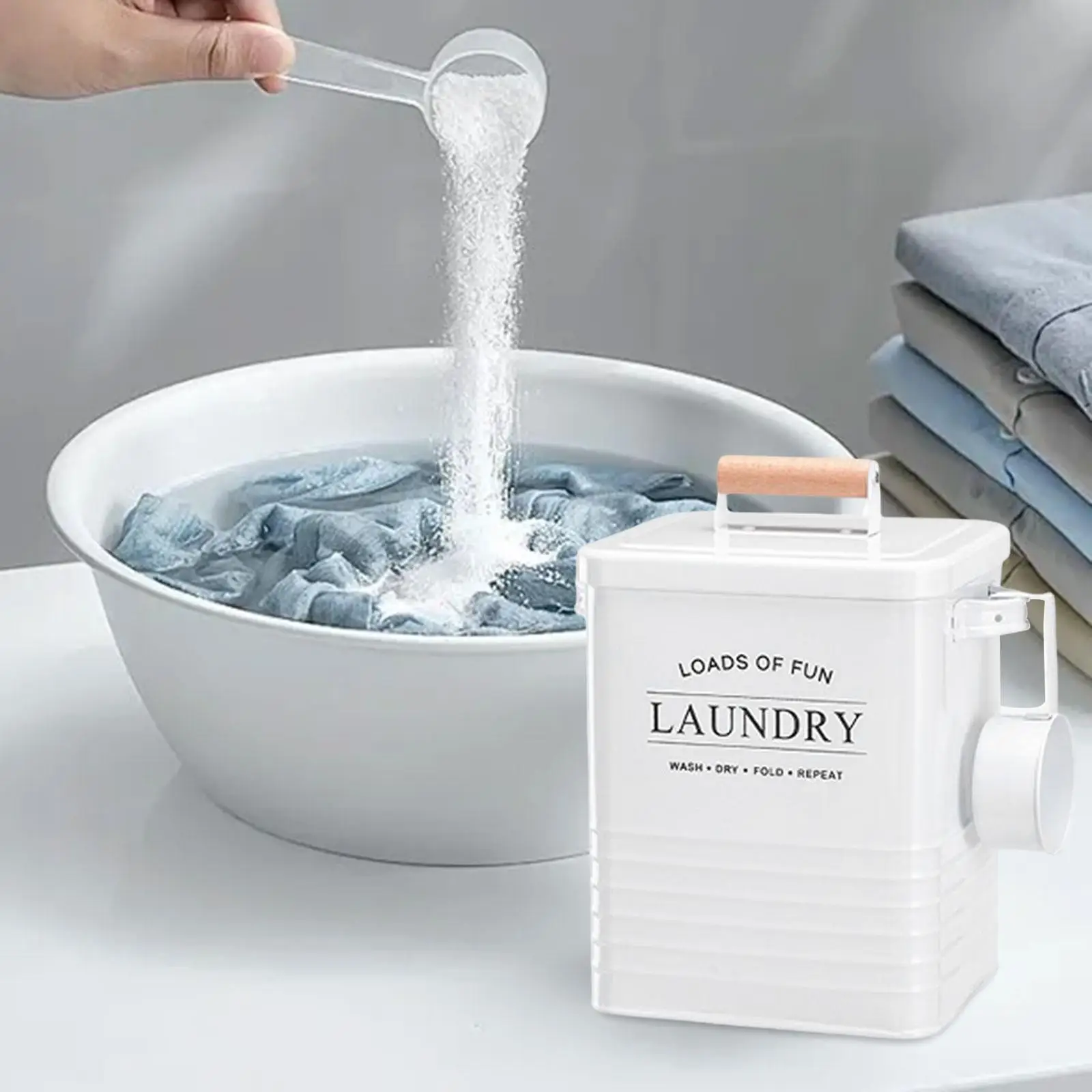 Laundry Powder Storage Farmhouse Decor Multifunctional Grain Rice Pet Food Organizer Aesthetic Portable Storage Bin
