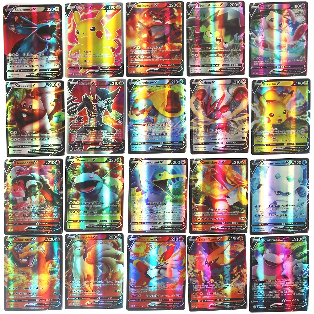 

100pcs English Pokemon Cards GX EX Vstar V VMAX MEGA Series Shining Arceus Cards Game Battle Trainer Collection Booster Box Toy