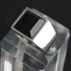 AsJerlya Trendy Men Square Black Stone Ring Stainless Steel Retro Signet Ring Rock Punk Male Jewelry Accessories Boyfriend Gifts 3