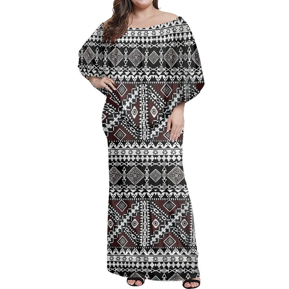 Spring Autumn Tribal Dress Low Price Full Pattern Custom 2022 New Samoan Clothes Noble Casual Long Sleeve for Women |