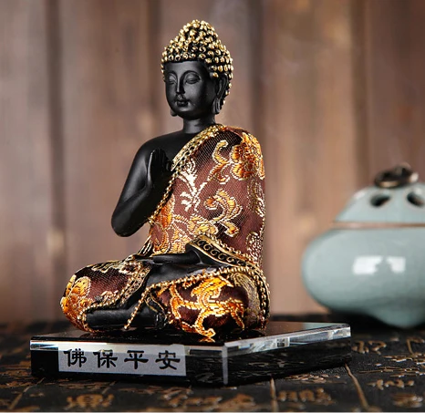 

Special Offer--14CM Office HOME CAR Spiritual protection Bless family # Handmade wood carving Sakyamuni RULAI Buddha statue