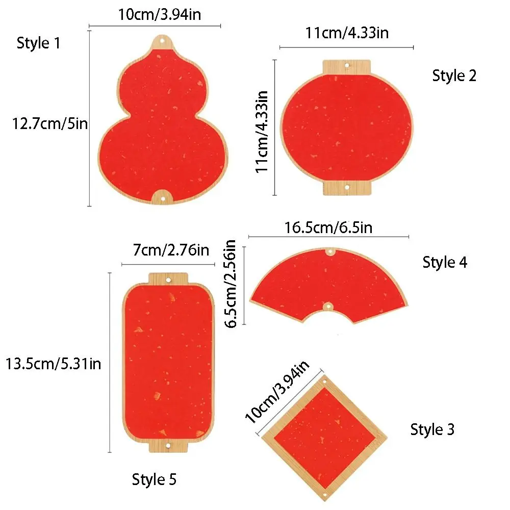 2pcs Wooden Chinese New Year Decoration Traditional with Tassel Spring Festival Decor Red Wall Hanging Ornament Wall Decoration