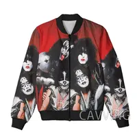 New Fashion Women/Men's  3D Print  KISS Rock Band   Zipper Bomber Jackets Men Overcoat Mens Coat Zip Up Jackets  K02 1