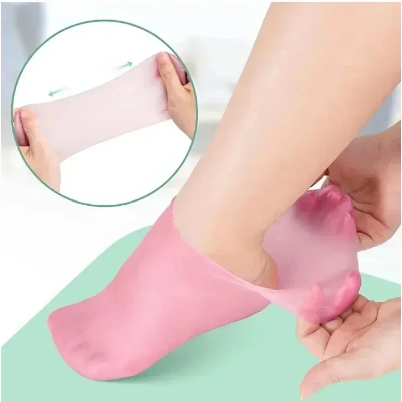 2 Pack Silicone Moisturizing Foot Socks for Dry Cracked Feet Foot Care Socks Spa Pedicure Massage Moisturizing Gel silicone gel socks foot care socks