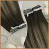 [NEW]VeSunny Tape In Hair Extensions Human Hair Real Natural Hair Balayage Color #4-14-60 Skin Weft Straight Seamless Hair 5