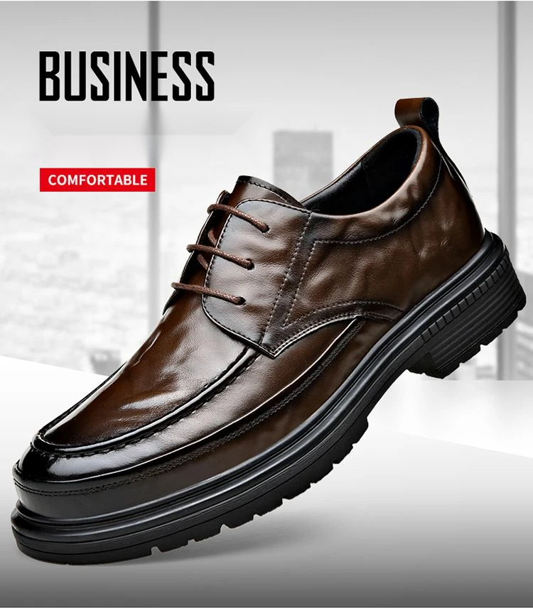 Automne nouvelle robe d'affaires décontracté Style britannique véritable Derby chaussures haut de gamme hommes en cuir_voghion.com