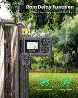 INSOMA спринклерный таймер, автоматическая система полива, умное орошение сада с латунным поворотным механизмом для шлангового крана, открытого сада — изображение 5