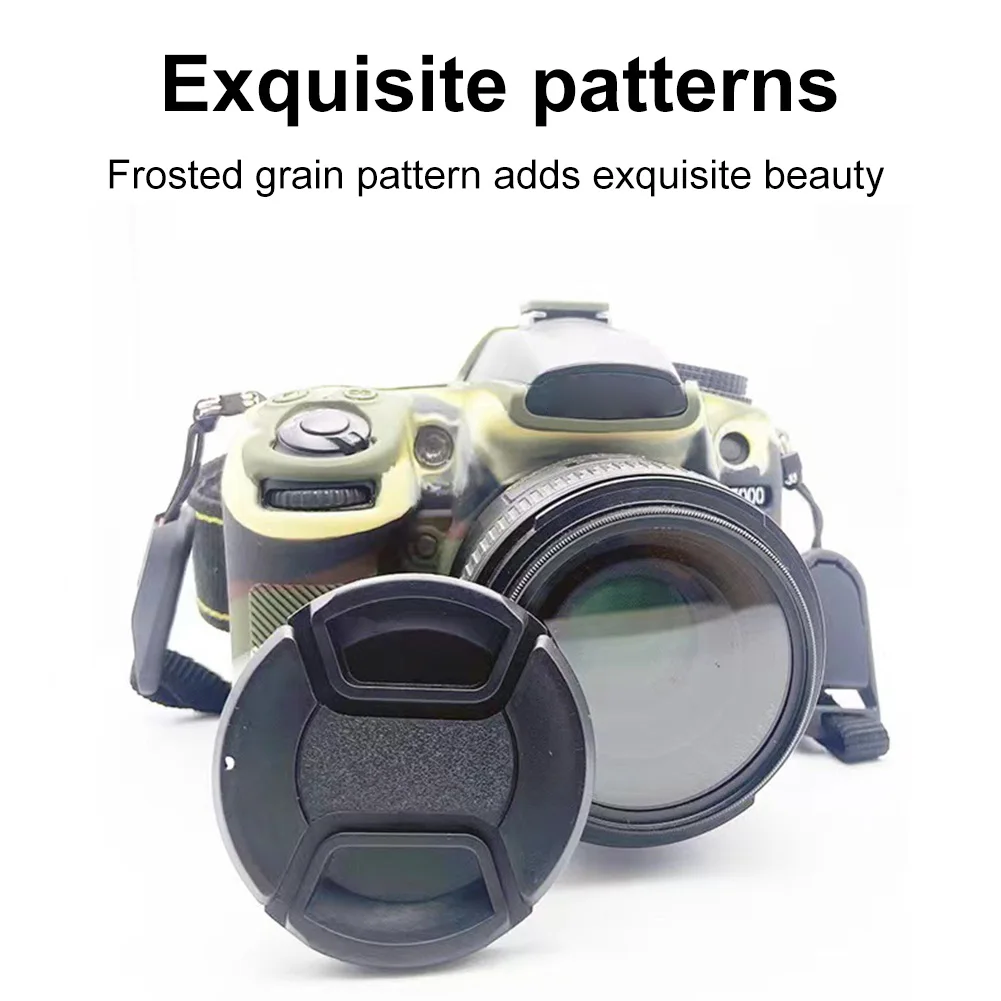 Description Picture 5 of item49mm 52mm 55mm 58mm 62mm 67mm 72mm 77mm Camera Lens Cap Snap-On Center-Pinch Lens Cover for Nikon Iconic Brand Iconic Brand DSLR Lens